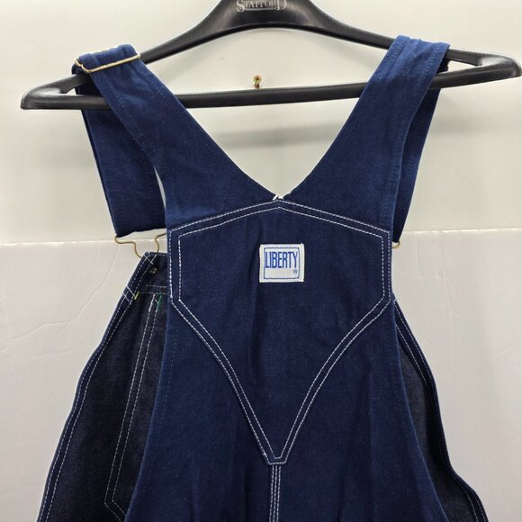 VTG Liberty Mens Overalls Denim Blue Bib Workwear 34x34 USA Farmer Rancher Chore - Picture 8 of 12